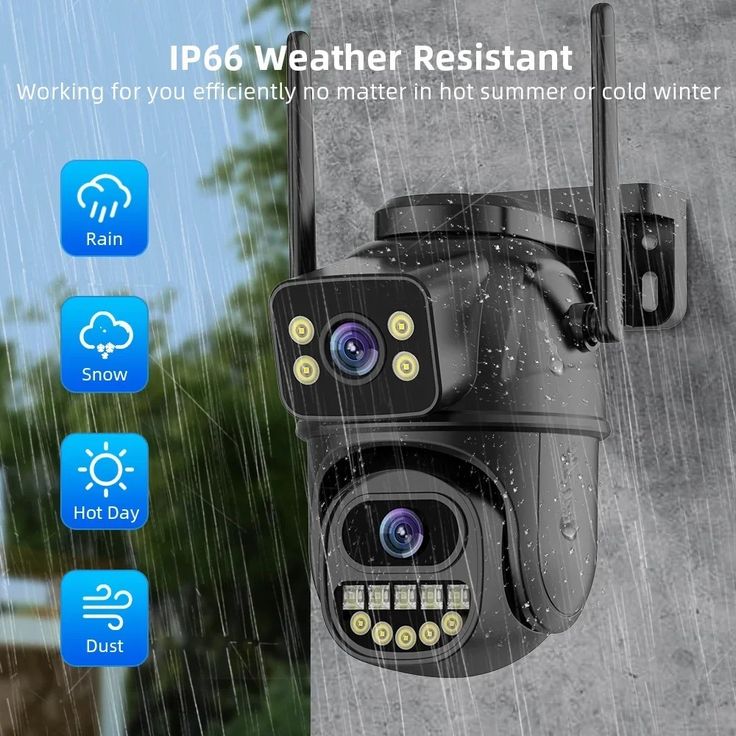 6MP 8MP Outdoor Dual Lens Wireless Ip Camera Cctv ICsee Wifi Dual Ball Machine Camera 4K Dual Lens Ptz Network Camera Security